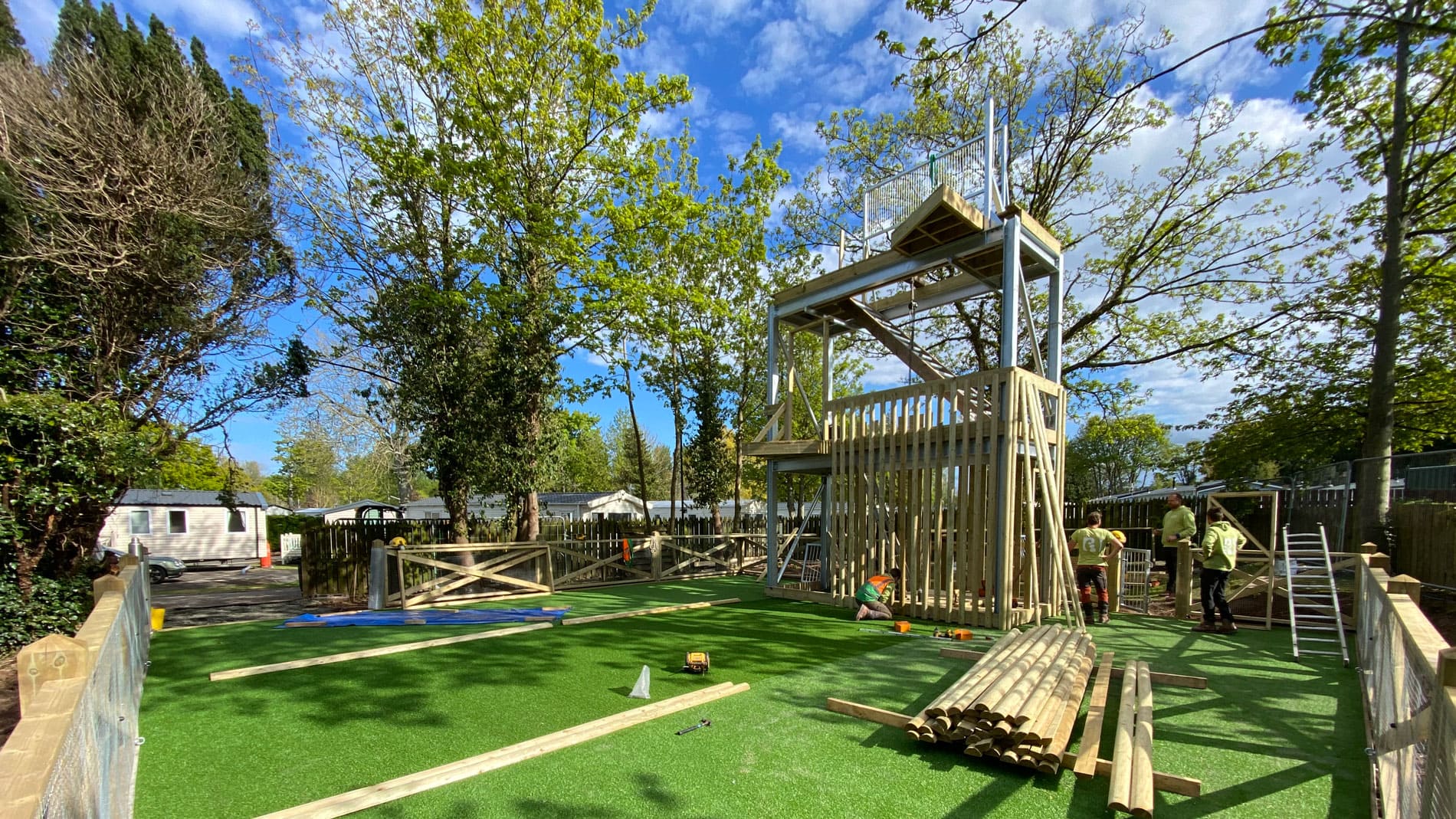 Bourne and Haven Holiday Parks- Bag Jump and tower design and build